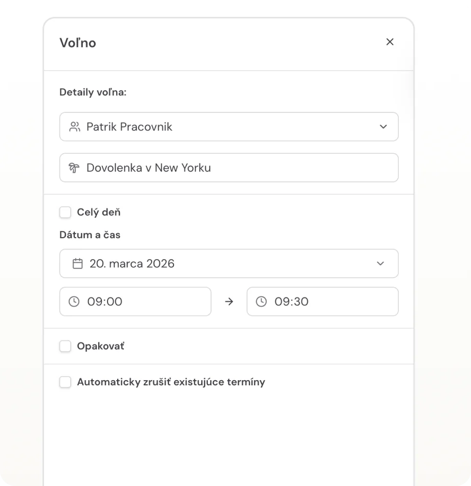 Time blocking, time off, and automatic holidays