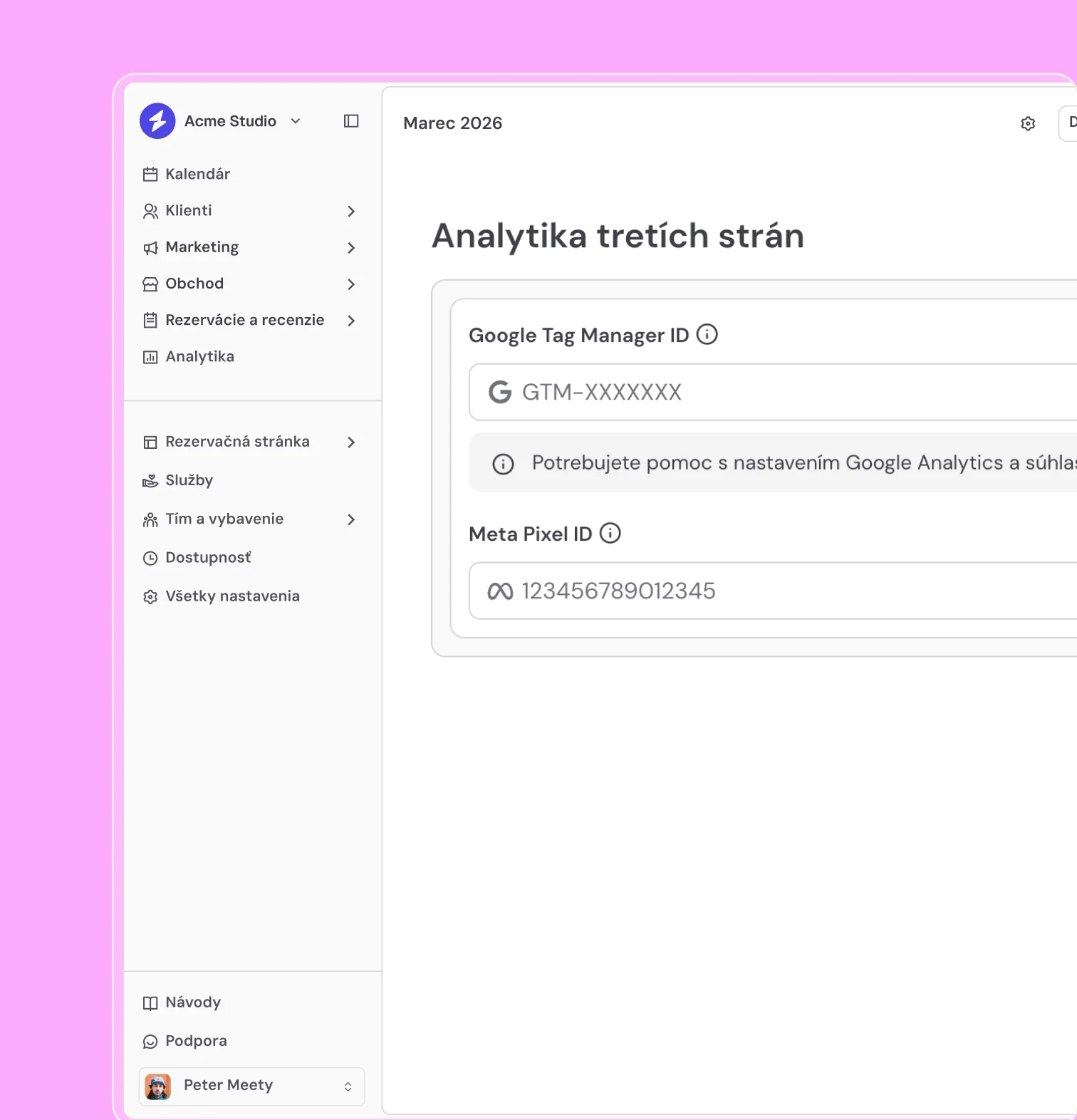 Meety integrations overview with calendar and channels