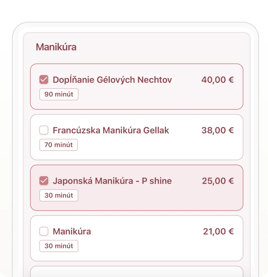 Multiple services in one booking