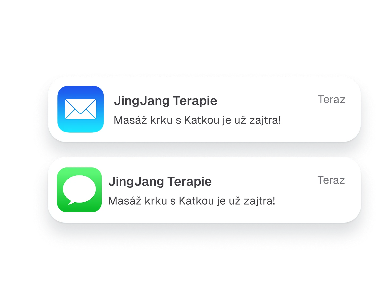 Reminders via email and SMS